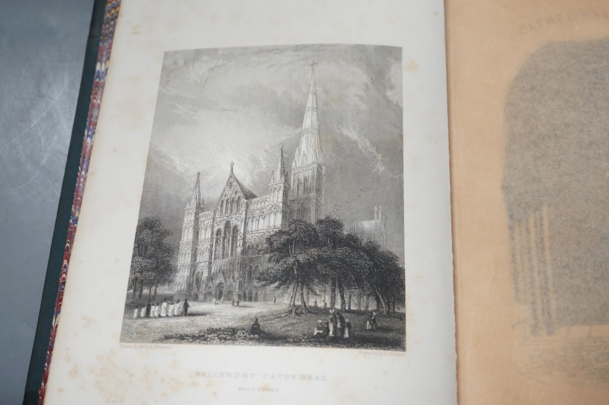 Winkle's Architectural and Picturesque Illustrations of Cathedral Churches ... new edition, 3 vols. pictorial engraved and printed titles, num. steel engraved plates, folded plans (etc.)